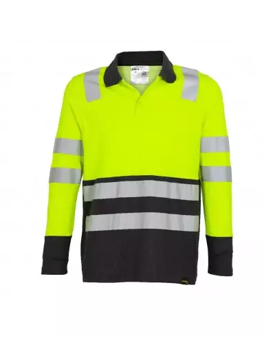 POLERA CON CUELLO HYDRID HI VIZ BICOLOR CLASE 3