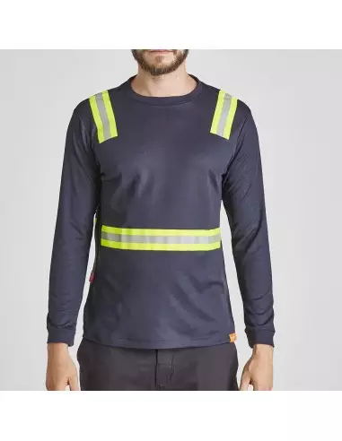 POLERA HIBRIDA DUAL HI VIZ MANGA LARGA