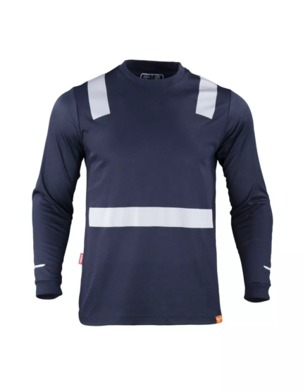 Polera Hombre "híbrida" cuello polo M/larga c/reflectantes